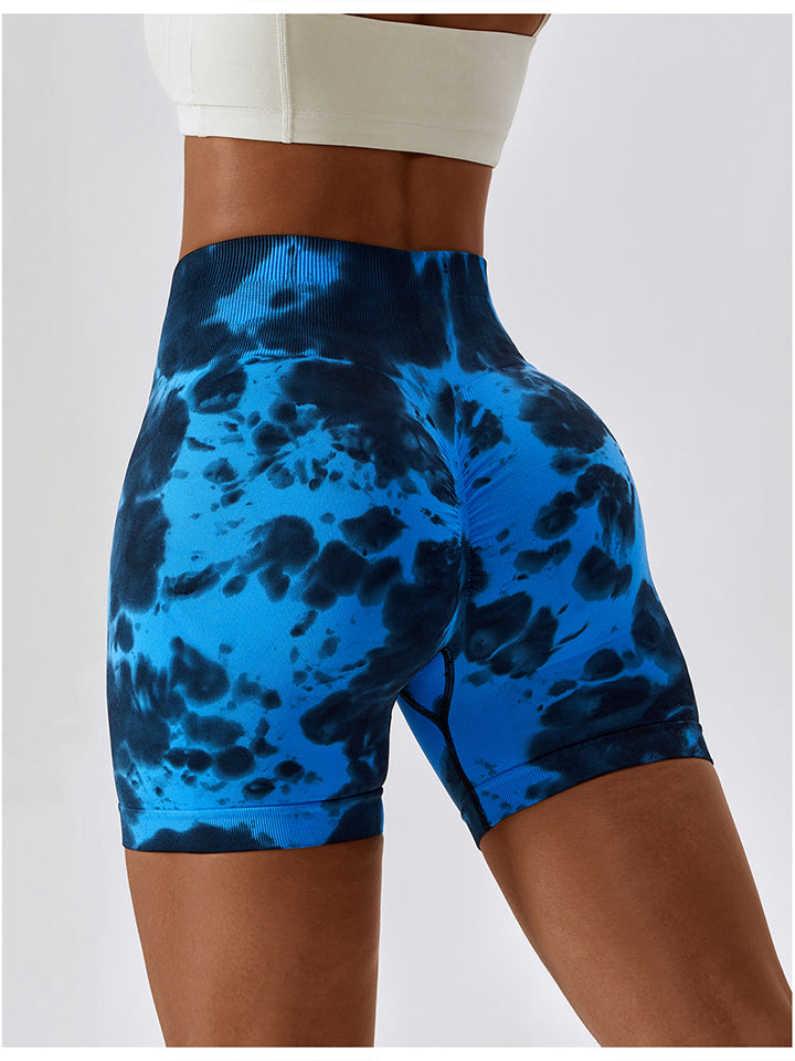 Tie Dye Wide Waistband Sports Shorts — Dhanfulhi